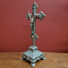 Load image into Gallery viewer, x SOLD Antique Silver Plate Crucifix, Cross, Jesus on the Cross, Home Worship or Devotion. B11591