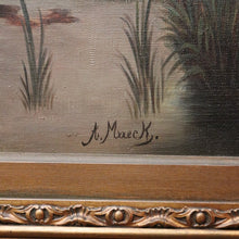 Load image into Gallery viewer, x SOLD Vintage to Antique French Framed Oil on Canvas. Dense Forest Scene and Brook. B11522