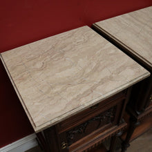 Load image into Gallery viewer, x SOLD Pair of Antique French Lamp Tables, Bedside Cabinets, Marble Top Bedsides. B11525