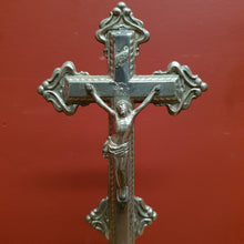 Load image into Gallery viewer, Antique Silver Plate Crucifix, Cross, Jesus on the Cross, Home Worship or Devotion. B11591
