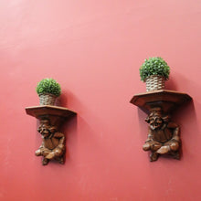Load image into Gallery viewer, x SOLD Antique Wall Sconces, Statue Holders, French 'Sitting Jesters' Wall Brackets or Sconces. B11299