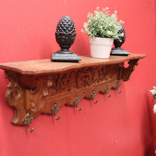 Load image into Gallery viewer, x SOLD Vintage French Oak and Brass Coat Rack, Scarf, Hat and Umbrella Holder. B11885
