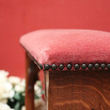 Load image into Gallery viewer, x SOLD Antique French Prayer Chair, Prie Dieu, with Church-themed sides and Rose Velvet Fabric. B11827