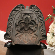 Load image into Gallery viewer, Antique French Cast Iron and Enamel Coal Scuttle, Magazine holder or kindling box. B11529