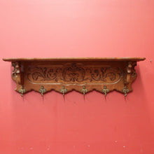 Load image into Gallery viewer, x SOLD Vintage French Oak and Brass Coat Rack, Scarf, Hat and Umbrella Holder. B11885