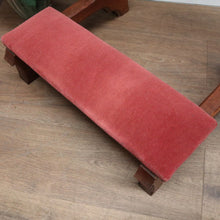 Load image into Gallery viewer, x SOLD Antique French Prayer Chair, Prie Dieu, with Church-themed sides and Rose Velvet Fabric. B11827