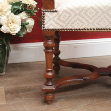 Load image into Gallery viewer, x SOLD Antique French Armchair, French Gothic Oak and Fabric Armchair, Bedroom or Hall Chair. B10511