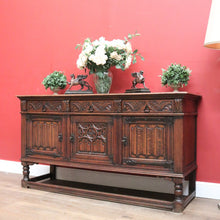 Load image into Gallery viewer, x SOLD Antique French Oak Sideboard, Three Door, Three Drawer Gothic Sideboard, Hall Cabinet. B11476