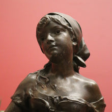 Load image into Gallery viewer, x SOLD Antique French Spelter of a Maiden holding a Basket, Louis Emile Cana 1845-1895. B11633