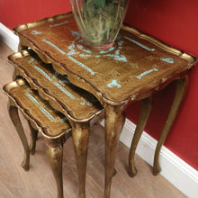 Load image into Gallery viewer, x SOLD Nest of Tables, 3 Italian Florentine Side Tables, Lamp Tables, Stackable Tables, or Nesting Table. B11520