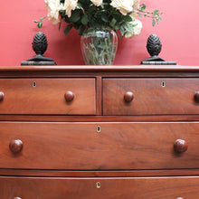 Load image into Gallery viewer, x SOLD Antique Australian Cedar Chest of Five Graduating Drawers, Hall or Entry Chest, Full Cedar. B11556
