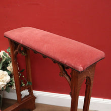 Load image into Gallery viewer, x SOLD Antique French Prayer Chair, Prie Dieu, with Church-themed sides and Rose Velvet Fabric. B11827