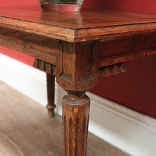 Load image into Gallery viewer, x SOLD Antique French Oak Lamp Side Table with Marquetry Inlay on Reeded legs. B11439