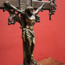 Load image into Gallery viewer, x SOLD Antique French Brass Crucifix, Table Crucifix or Cross, Jesus on the Cross, Worship Religion. B11646