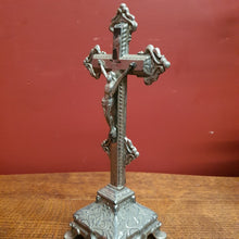 Load image into Gallery viewer, x SOLD Antique Silver Plate Crucifix, Cross, Jesus on the Cross, Home Worship or Devotion. B11591