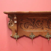 Load image into Gallery viewer, x SOLD Vintage French Oak and Brass Coat Rack, Scarf, Hat and Umbrella Holder. B11885