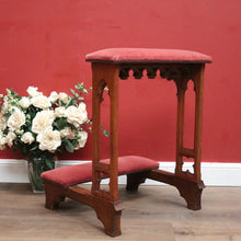Load image into Gallery viewer, x SOLD Antique French Prayer Chair, Prie Dieu, with Church-themed sides and Rose Velvet Fabric. B11827