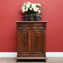 Load image into Gallery viewer, x SOLD Antique French Oak Hall Cabinet with 2 Drawers and Cupboard Storage. B11803