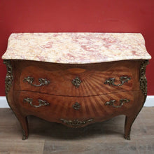 Load image into Gallery viewer, x SOLD Antique French Chest of Drawers, Walnut and Marble, Brass Handle 2-drawer Hall Cabinet Chest. B11699