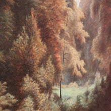 Load image into Gallery viewer, x SOLD Vintage to Antique French Framed Oil on Canvas. Dense Forest Scene and Brook. B11522
