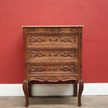 Load image into Gallery viewer, x SOLD Antique Hall Cabinet or Foyer Cabinet, or 3 Drawer Chest of Drawers. French Oak. B11575