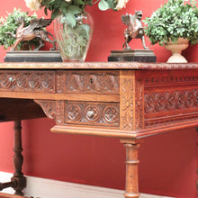 Load image into Gallery viewer, x SOLD Antique French Desk, Five Drawer Office Desk with 2 Keys French Oak, Stretcher Base. B11382