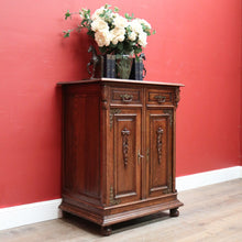 Load image into Gallery viewer, x SOLD Antique French Oak Hall Cabinet with 2 Drawers and Cupboard Storage. B11803