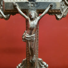 Load image into Gallery viewer, Antique Silver Plate Crucifix, Cross, Jesus on the Cross, Home Worship or Devotion. B11591
