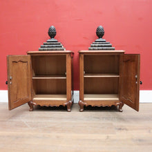 Load image into Gallery viewer, x SOLD Pair of 1930-1940 French Oak Lamp Tables or Bedside Tables Cabinets or Cupboards B11559