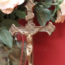 Load image into Gallery viewer, x SOLD Antique Crucifix, French Brass Free-standing Corpus on the Cross, Home Devotion. B11594