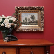 Load image into Gallery viewer, x SOLD Antique Gilt Timber Frame Oil on Canvas, Oil Painting, Country Landscape Scene. B11701