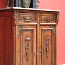 Load image into Gallery viewer, x SOLD Antique French Oak Hall Cabinet with 2 Drawers and Cupboard Storage. B11803