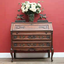 Load image into Gallery viewer, x SOLD Antique French Oak Writing Bureau with Two Drawers Below the Desk. Chest of Drawers. B11464