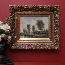 Load image into Gallery viewer, x SOLD Antique Gilt Timber Frame Oil on Canvas, Oil Painting, Country Landscape Scene. B11701
