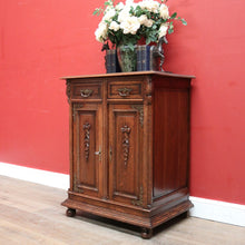 Load image into Gallery viewer, x SOLD Antique French Oak Hall Cabinet with 2 Drawers and Cupboard Storage. B11803