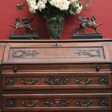 Load image into Gallery viewer, x SOLD Antique French Oak Writing Bureau with Two Drawers Below the Desk. Chest of Drawers. B11464