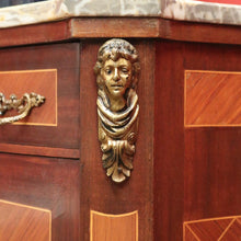 Load image into Gallery viewer, x SOLD French Walnut and Marble Hall Cabinet or Side Cupboard with Marble Top and Felt Lined. B11869