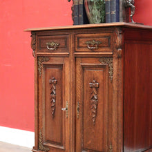 Load image into Gallery viewer, x SOLD Antique French Oak Hall Cabinet with 2 Drawers and Cupboard Storage. B11803