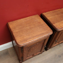 Load image into Gallery viewer, x SOLD Pair of 1930-1940 French Oak Lamp Tables or Bedside Tables Cabinets or Cupboards B11559