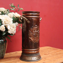 Load image into Gallery viewer, x SOLD Antique French Brass and Copper Umbrella Holder or Stand, also for Walking Sticks or Canes. B11872