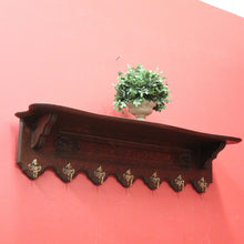 Load image into Gallery viewer, x SOLD Vintage French Coat Rack, Seven Brass Hook Scarf or Hat Rack. B11453