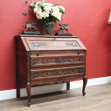 Load image into Gallery viewer, x SOLD Antique French Oak Writing Bureau with Two Drawers Below the Desk. Chest of Drawers. B11464