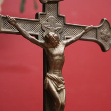 Load image into Gallery viewer, x SOLD Antique Crucifix, French Brass Free-standing Corpus on the Cross, Home Devotion. B11594