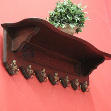Load image into Gallery viewer, x SOLD Vintage French Coat Rack, Seven Brass Hook Scarf or Hat Rack. B11453
