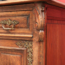 Load image into Gallery viewer, x SOLD Antique French Oak Hall Cabinet with 2 Drawers and Cupboard Storage. B11803