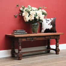 Load image into Gallery viewer, x SOLD Vintage French Coffee Table with Two Drawers, or Oak Two-drawer Hall Seat. B11562