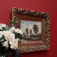 Load image into Gallery viewer, x SOLD Antique Gilt Timber Frame Oil on Canvas, Oil Painting, Country Landscape Scene. B11701