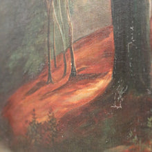 Load image into Gallery viewer, x SOLD Vintage to Antique French Framed Oil on Canvas. Dense Forest Scene and Brook. B11522