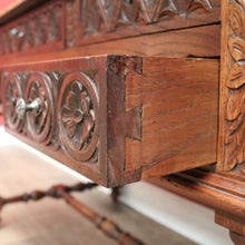 Load image into Gallery viewer, x SOLD Antique French Desk, Five Drawer Office Desk with 2 Keys French Oak, Stretcher Base. B11382