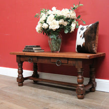 Load image into Gallery viewer, x SOLD Vintage French Coffee Table with Two Drawers, or Oak Two-drawer Hall Seat. B11562